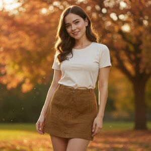 Banana Republic Brown Corduroy Mini Skirt 100% Cotton Size 6